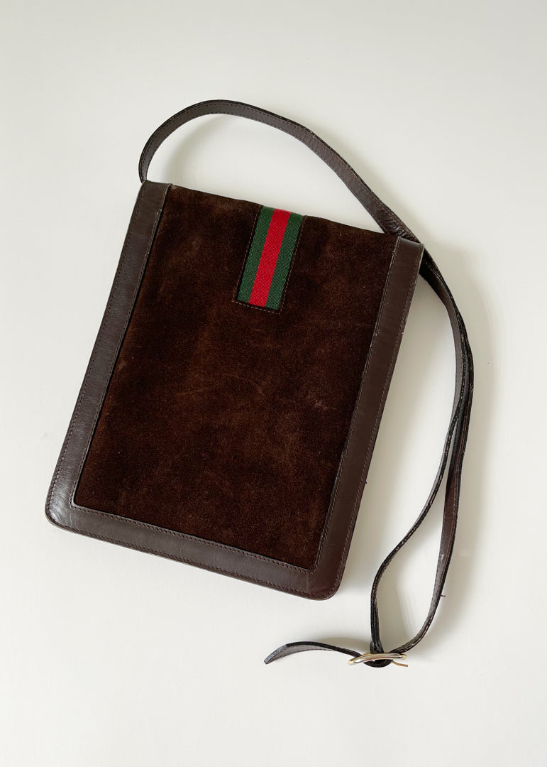 Vintage 1970s Gucci Suede Bag