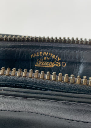 Vintage 1970s Navy Leather Purse