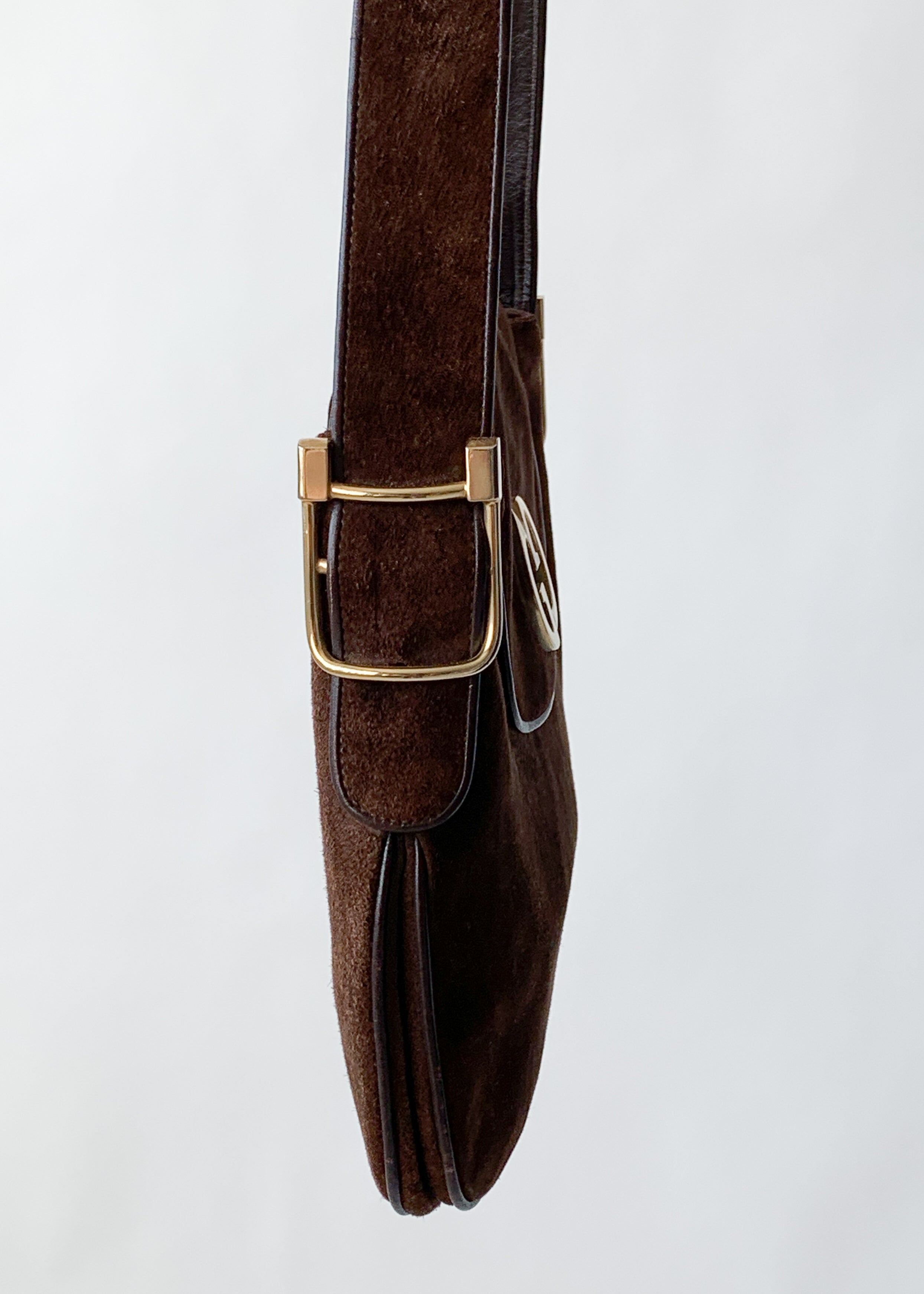 Vintage 1970s Gucci Brown Suede Purse