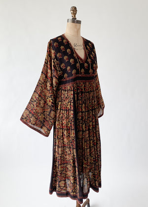 Vintage 1970s Bansari Indian Cotton Dress