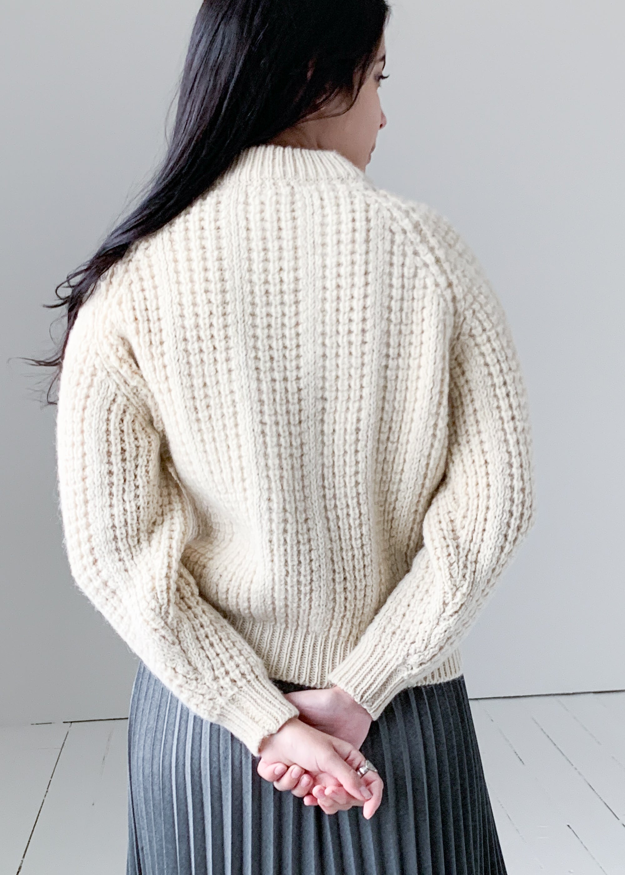 Vintage 1970s Hand Knit Fisherman Sweater