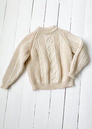 Vintage 1970s Hand Knit Fisherman Sweater