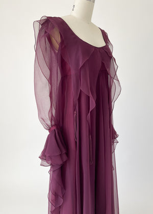 Vintage 1970s Jean Varon Chiffon Dream Dress