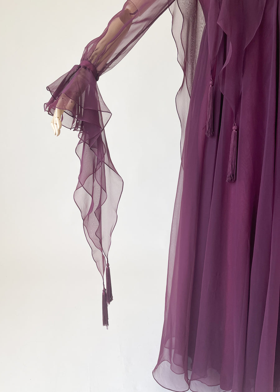 Vintage 1970s Jean Varon Chiffon Dream Dress