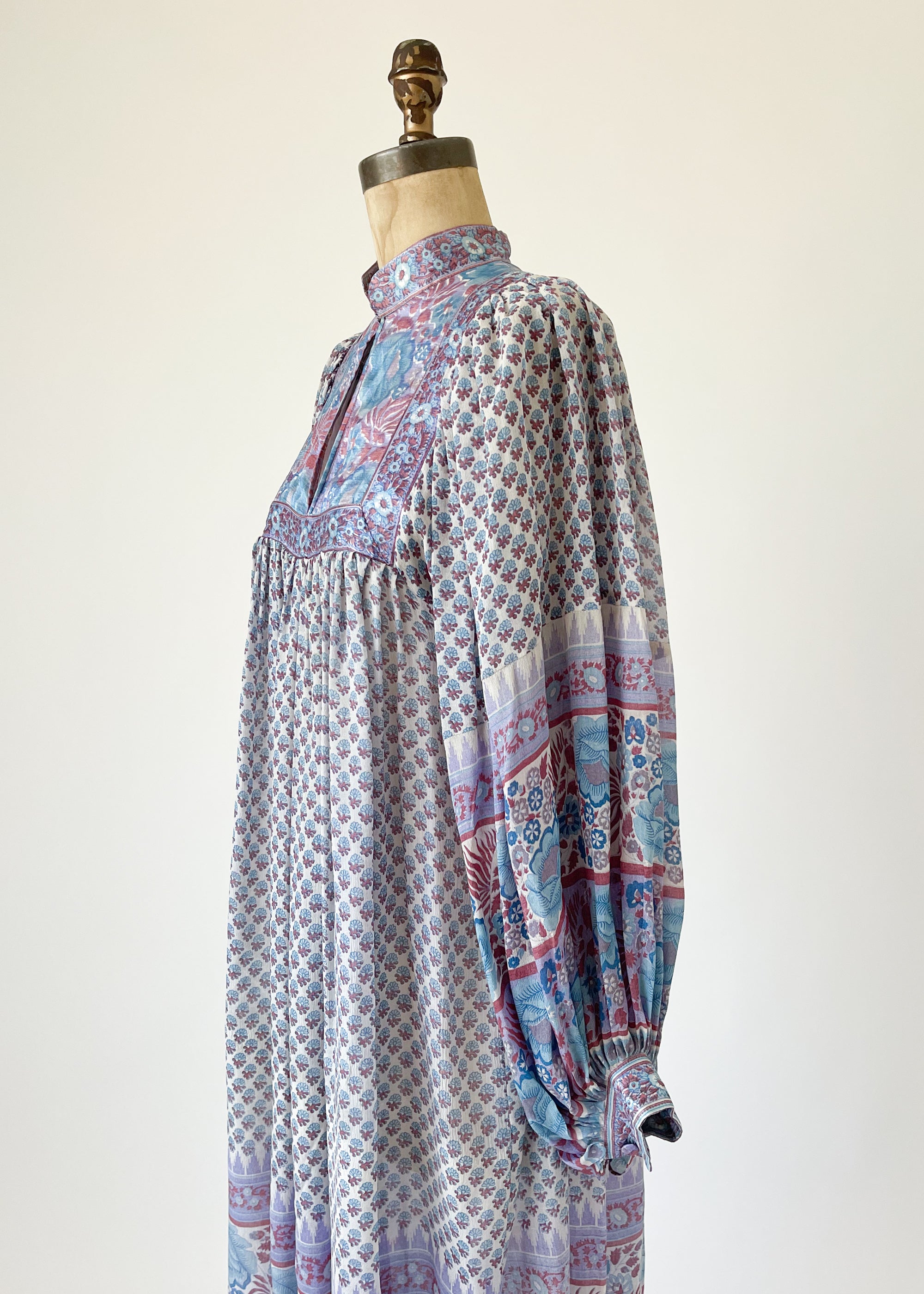 Vintage 1970s Judith Ann Indian Silk Dress