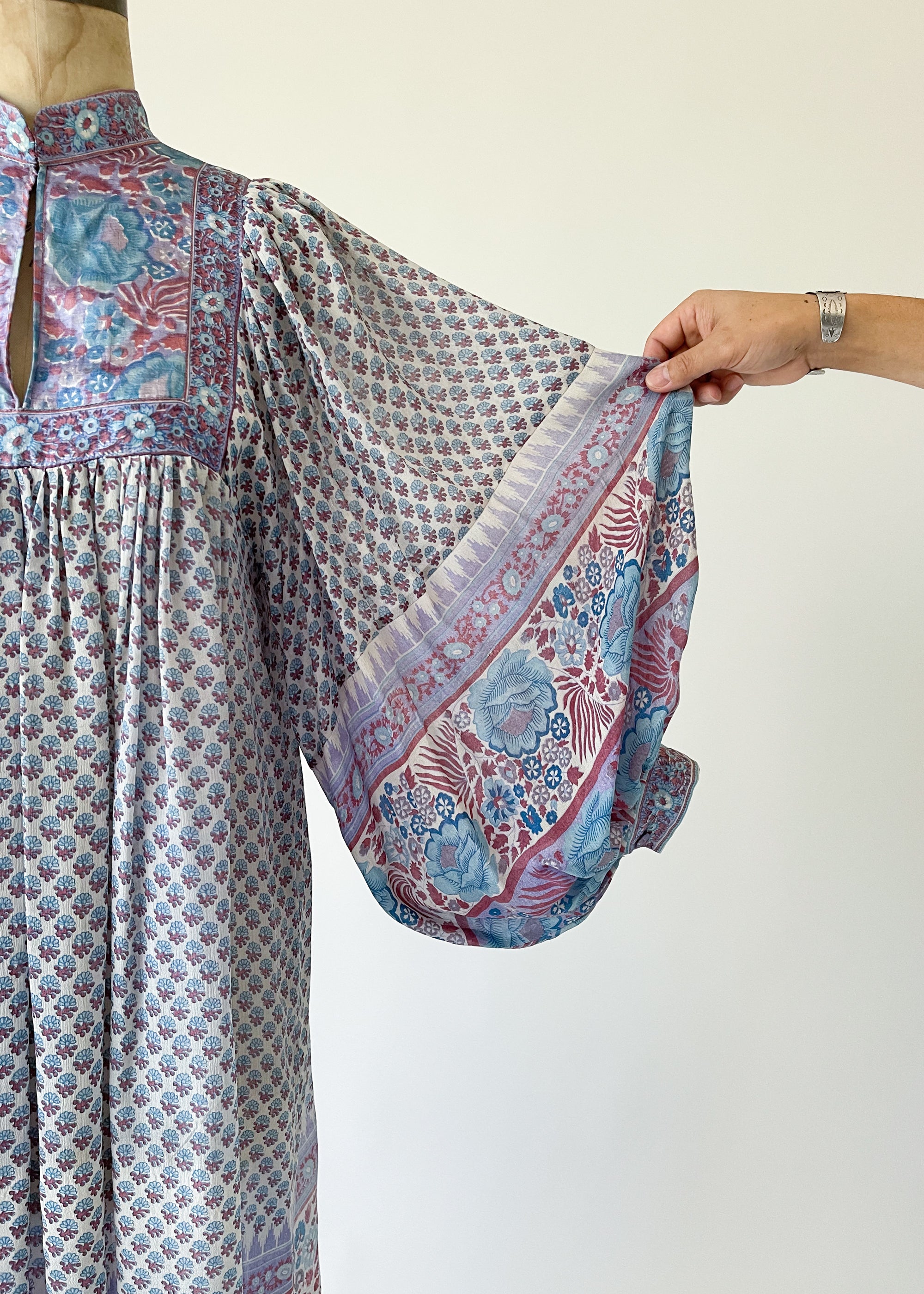 Vintage 1970s Judith Ann Indian Silk Dress