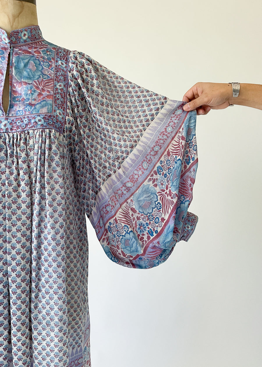 Vintage 1970s Judith Ann Indian Silk Dress