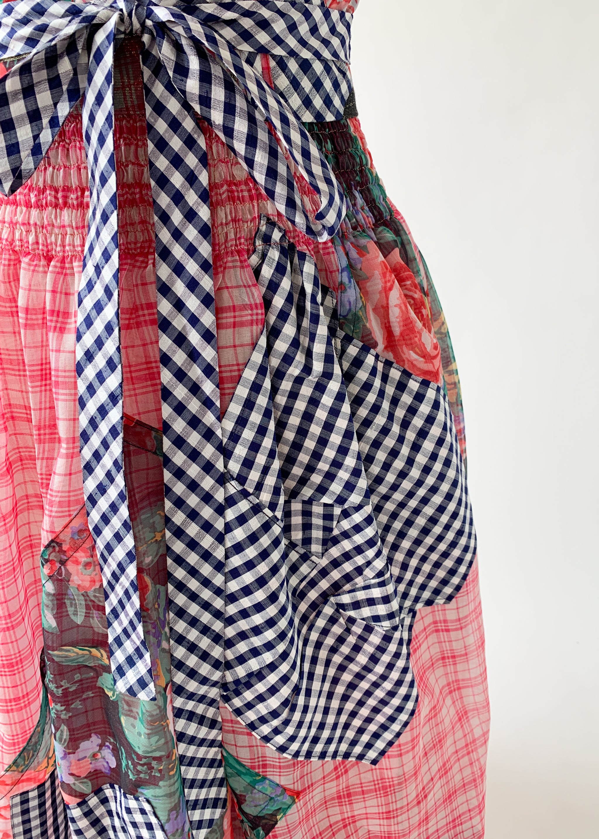 Vintage 1980s Koos Van Den Akker Organdy Patchwork Skirt