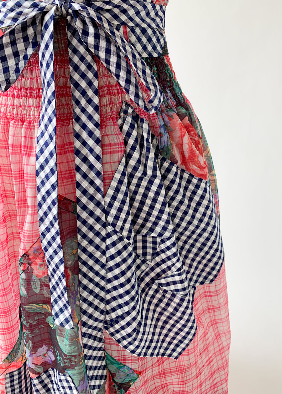 Vintage 1980s Koos Van Den Akker Organdy Patchwork Skirt