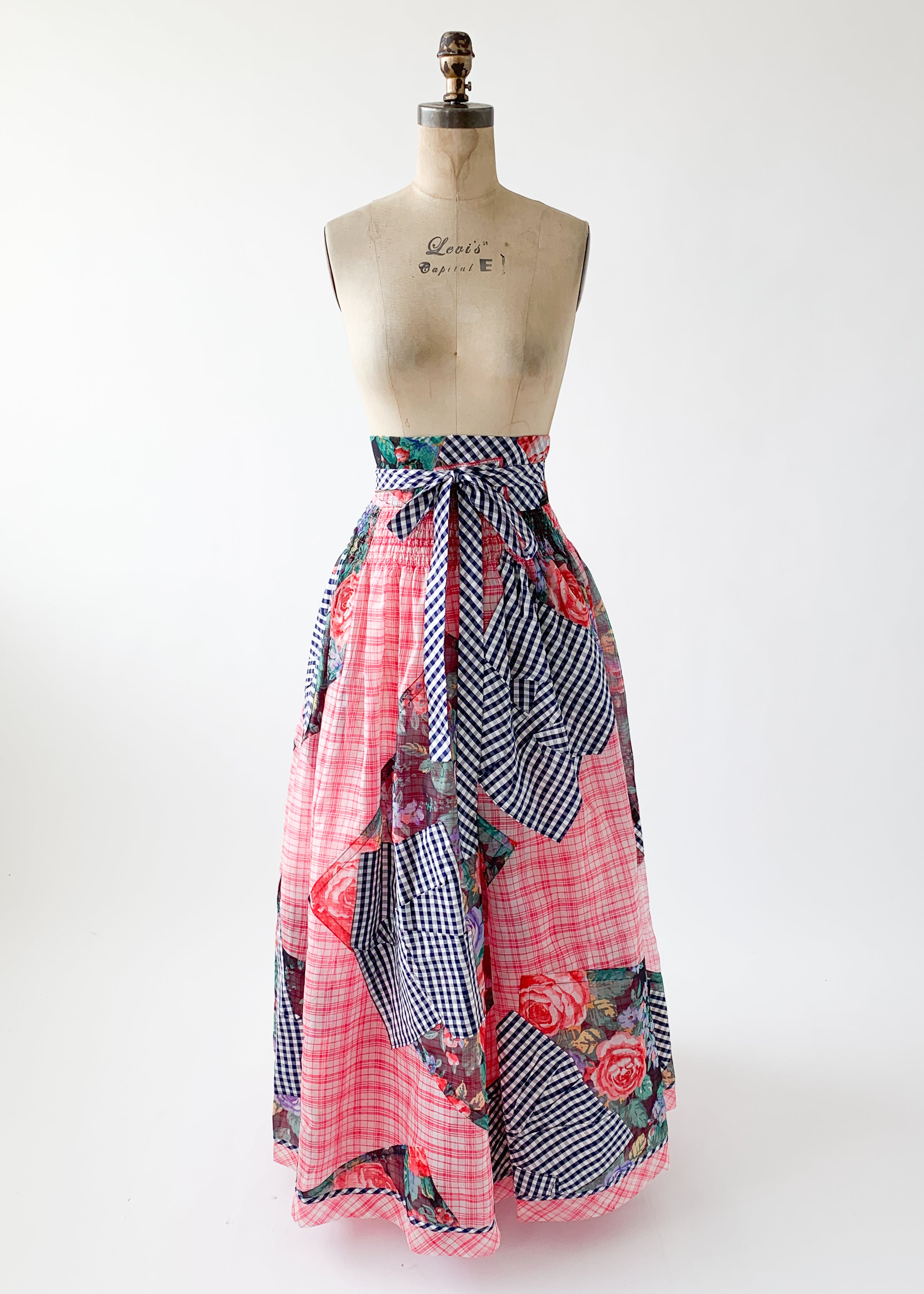 Vintage 1980s Koos Van Den Akker Organdy Patchwork Skirt