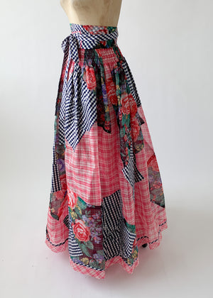 Vintage 1980s Koos Van Den Akker Organdy Patchwork Skirt
