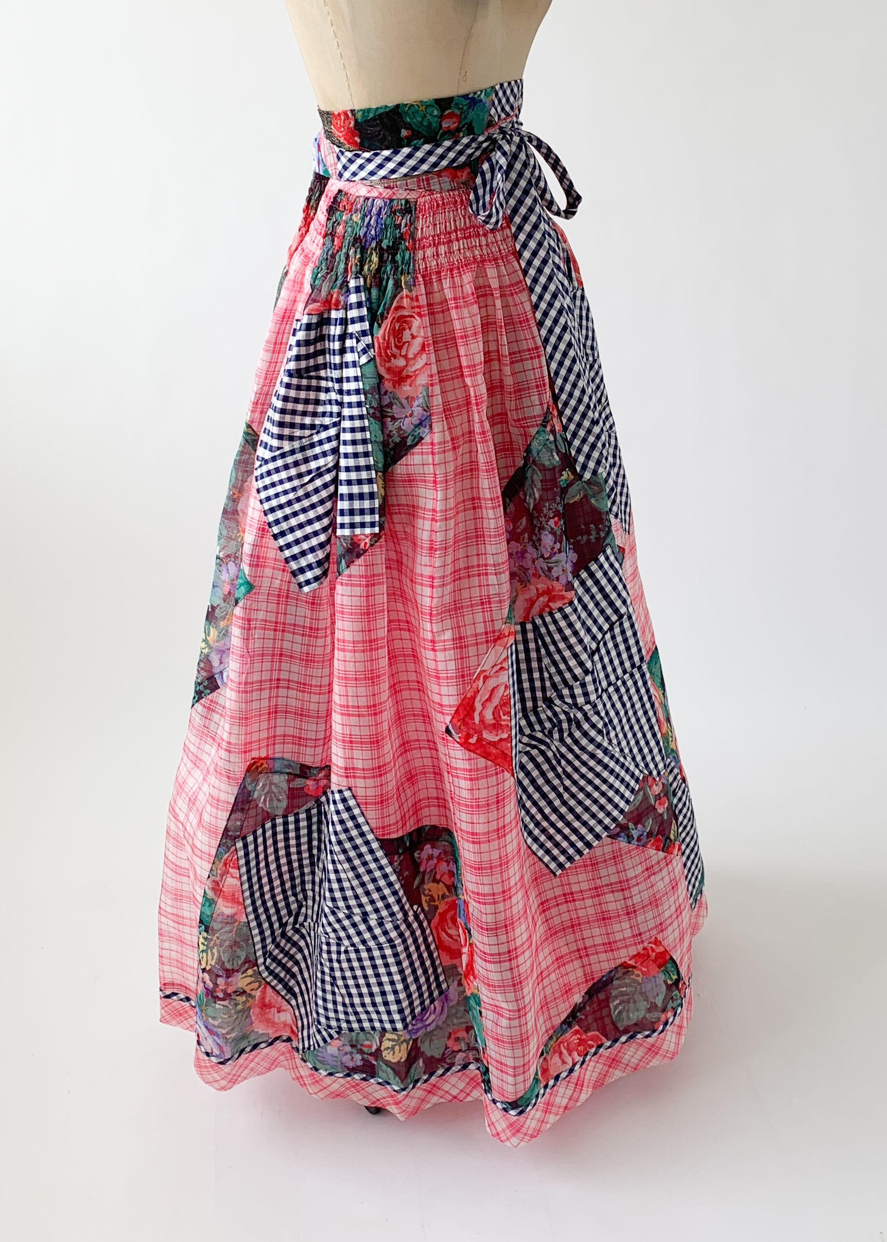 Vintage 1980s Koos Van Den Akker Organdy Patchwork Skirt