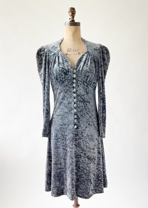 Vintage 1970s Lee Bender Crushed Velvet Dress