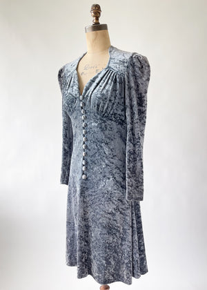 Vintage 1970s Lee Bender Crushed Velvet Dress
