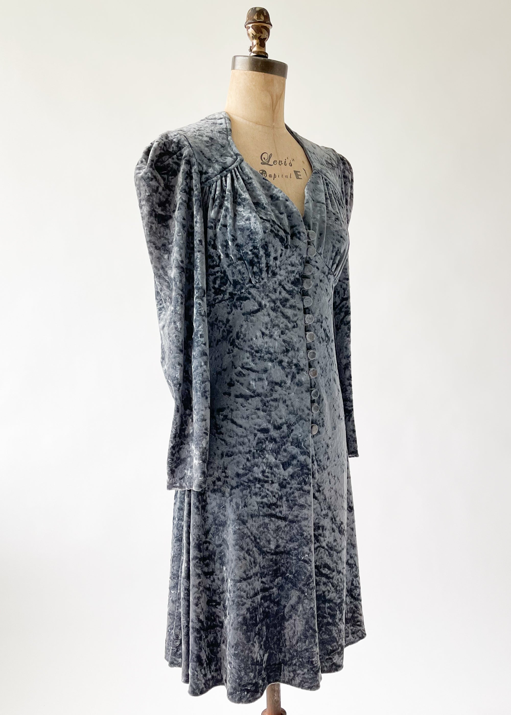 Vintage 1970s Lee Bender Crushed Velvet Dress