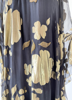 Vintage 1970s Oscar de la Renta Silk and Lamé Caftan