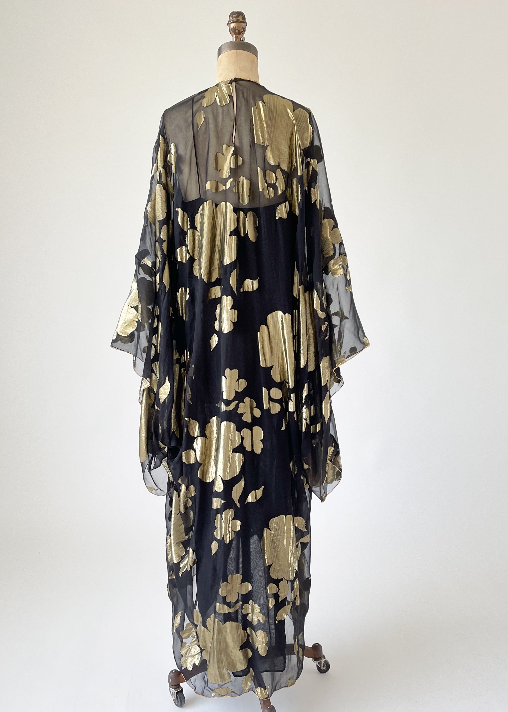 Vintage 1970s Oscar de la Renta Silk and Lamé Caftan