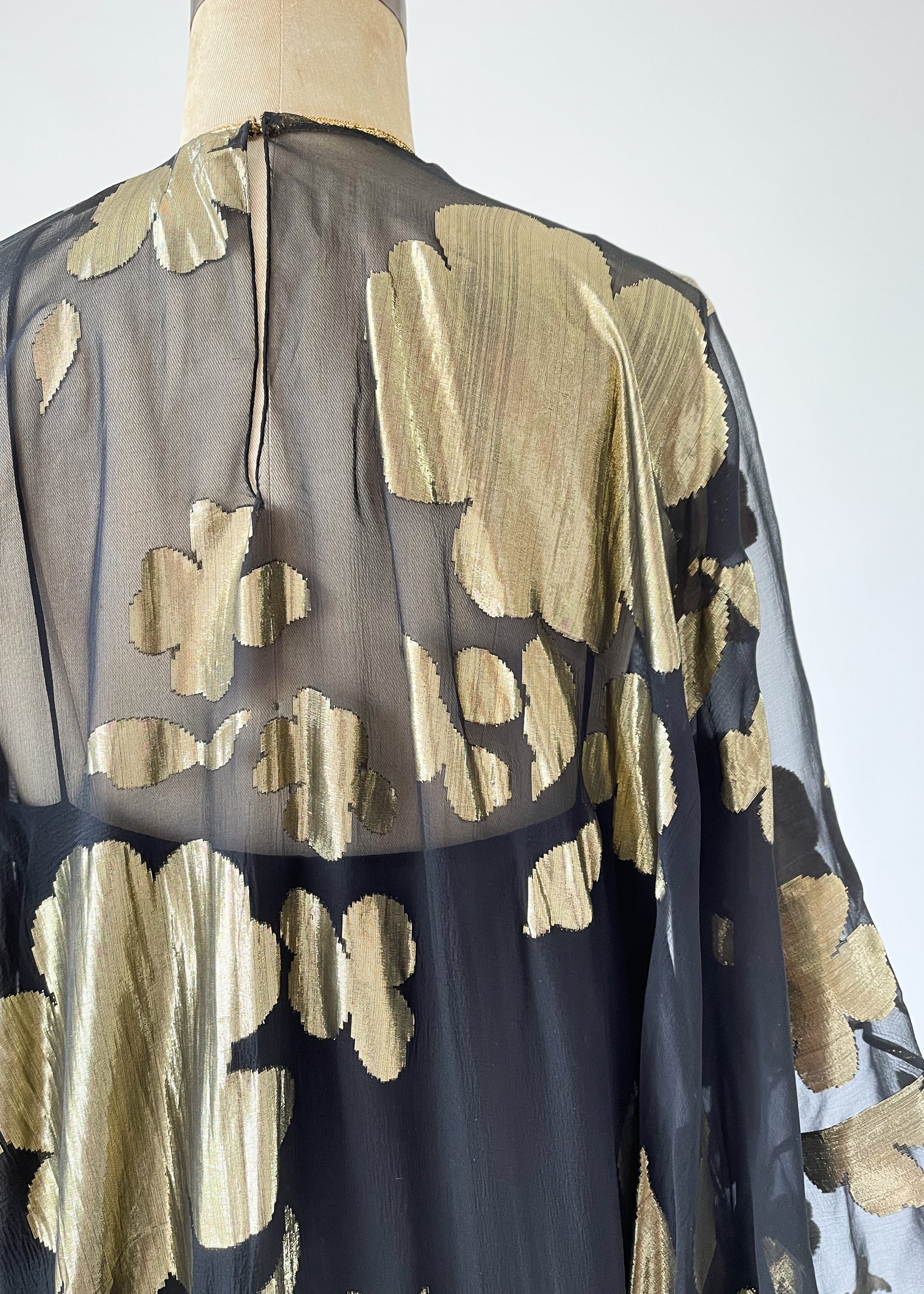 Vintage 1970s Oscar de la Renta Silk and Lamé Caftan