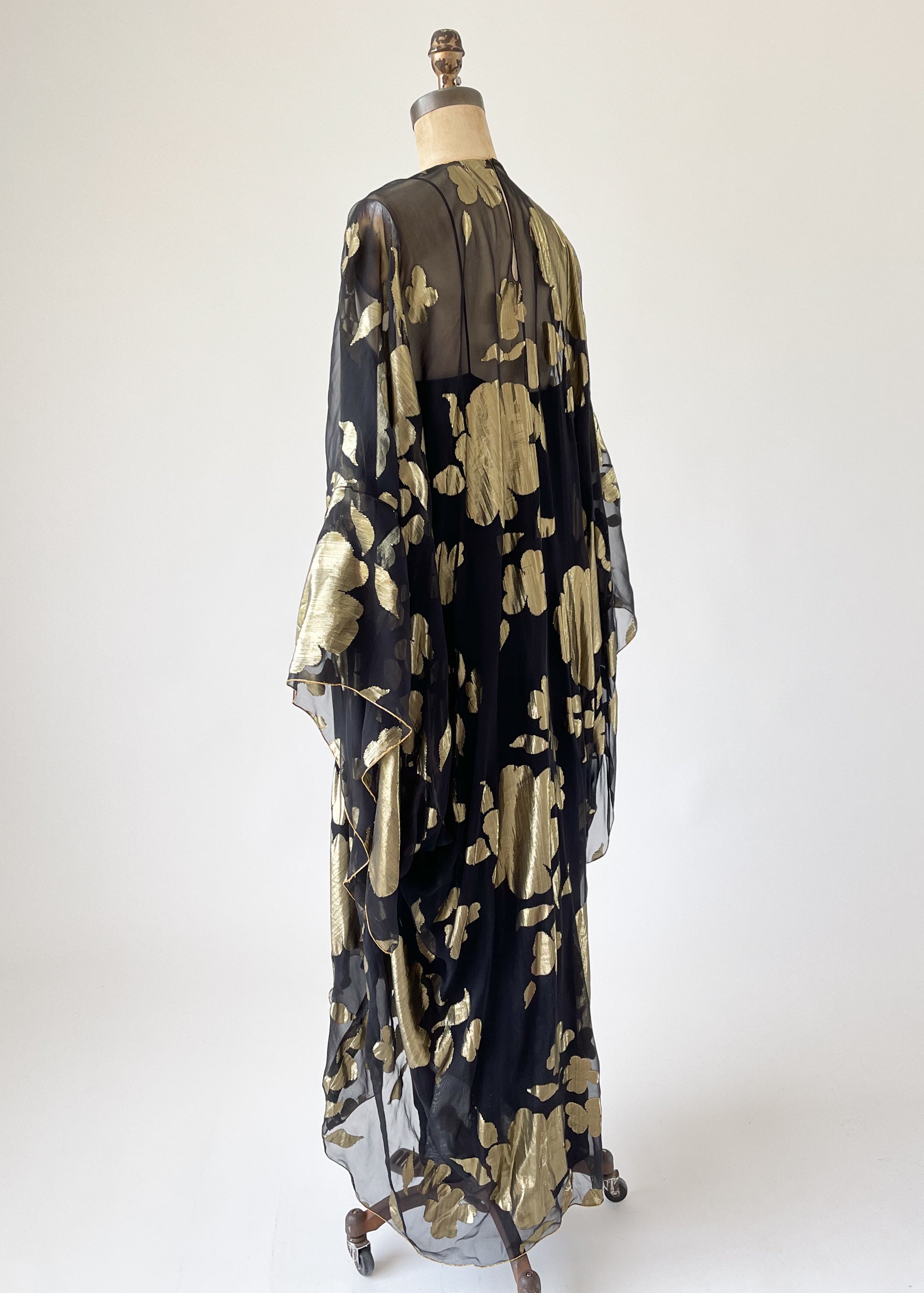 Vintage 1970s Oscar de la Renta Silk and Lamé Caftan