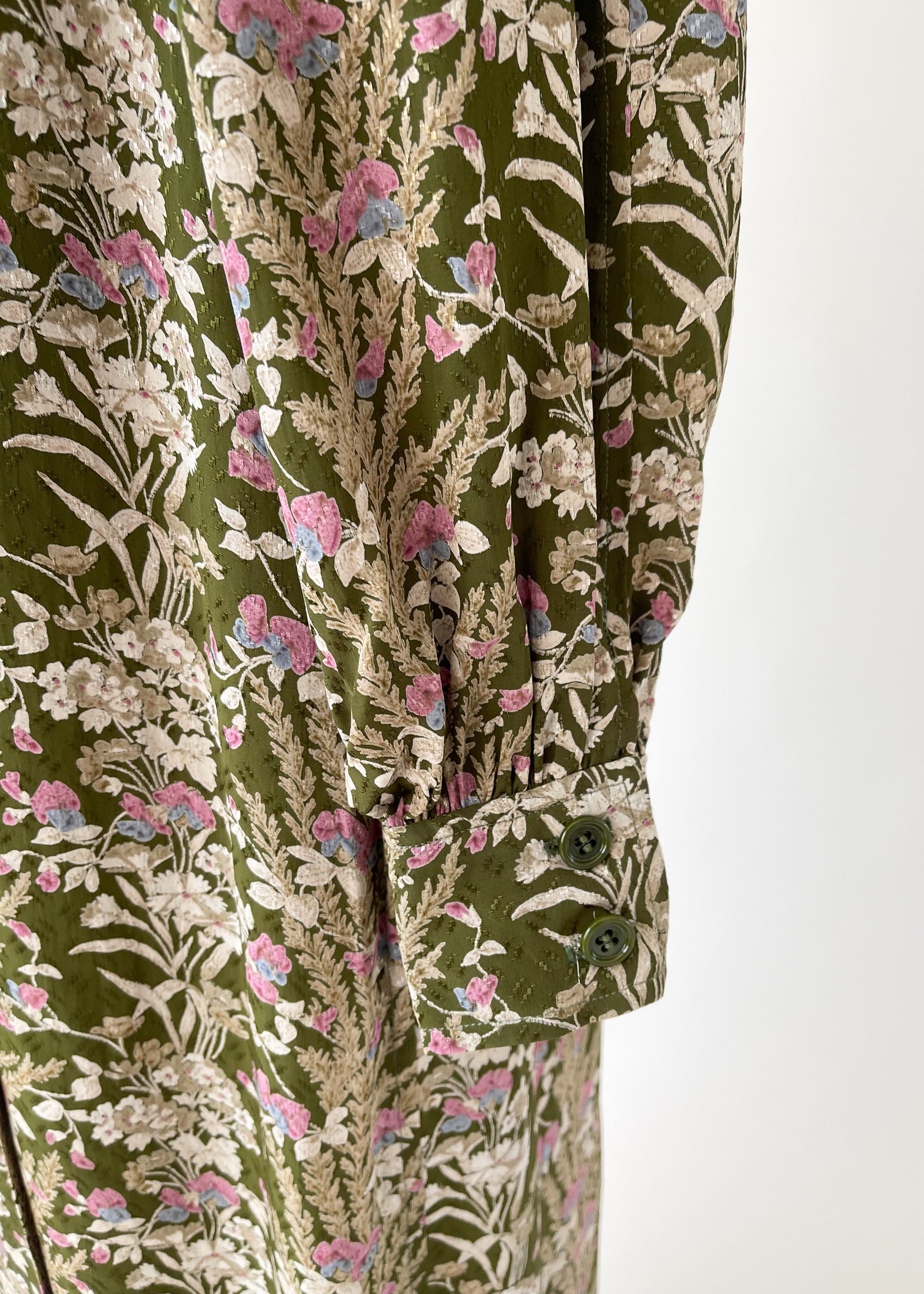 Vintage 1970s Oscar de la Renta Silk Maxi Dress