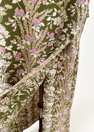 Vintage 1970s Oscar de la Renta Silk Maxi Dress