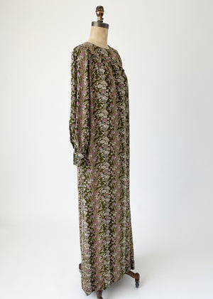 Vintage 1970s Oscar de la Renta Silk Maxi Dress