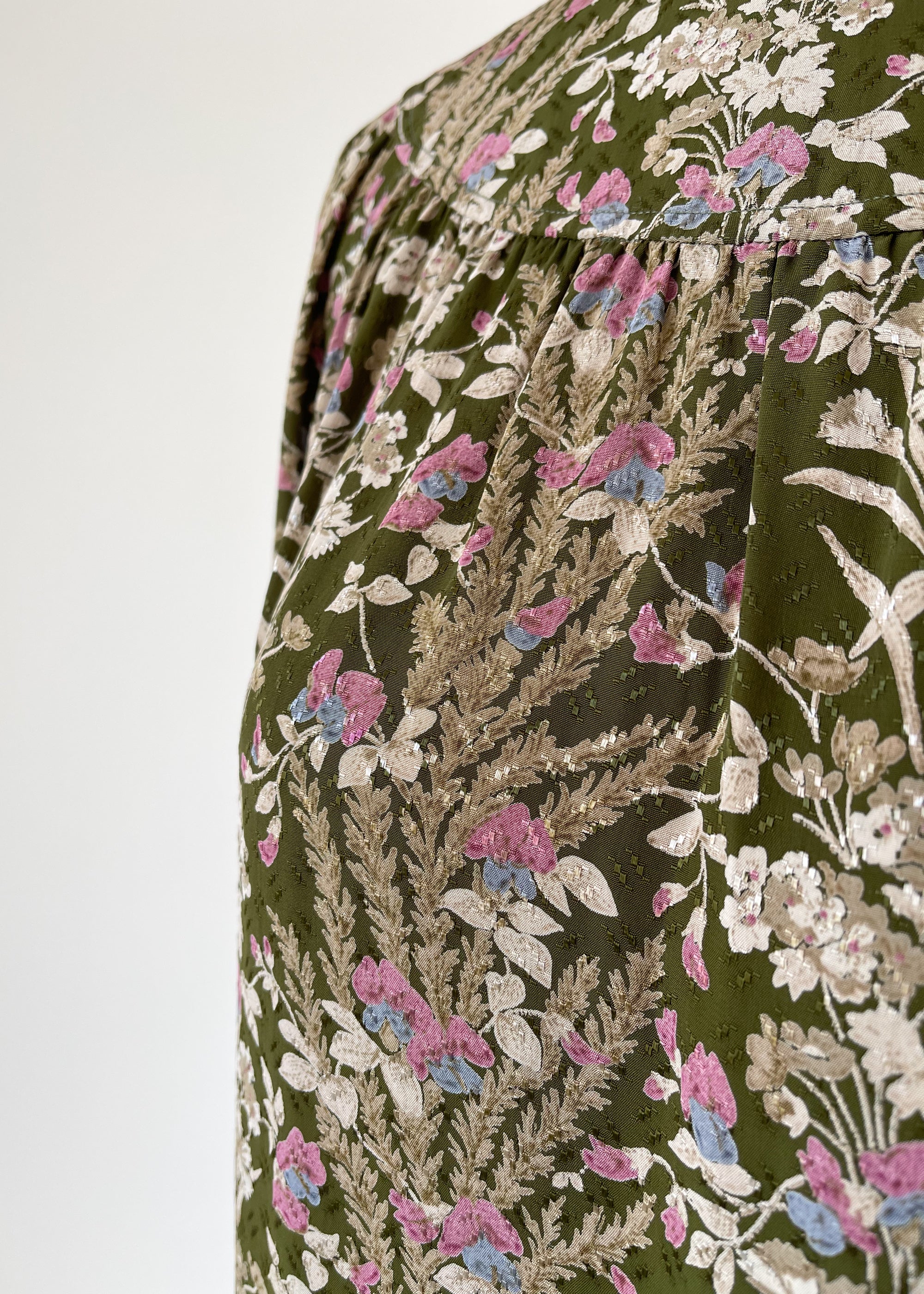Vintage 1970s Oscar de la Renta Silk Maxi Dress
