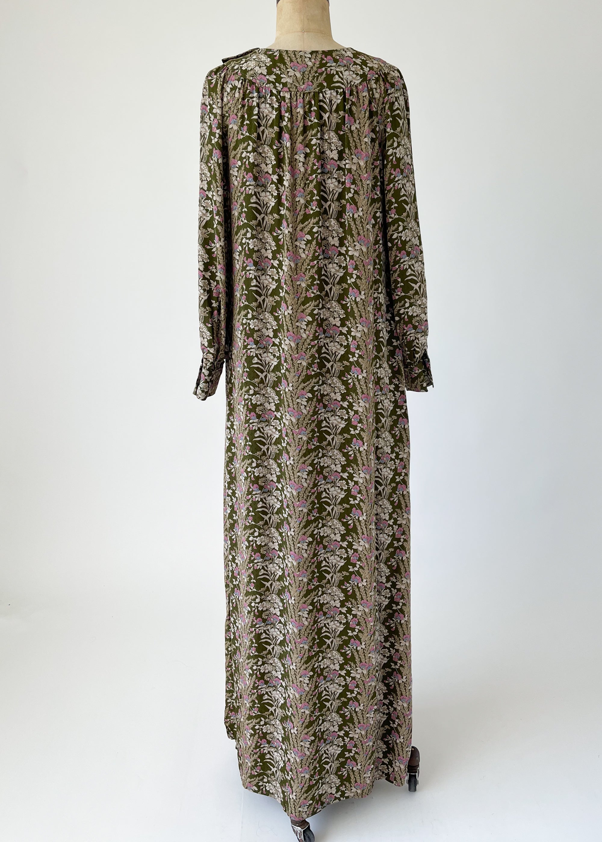 Vintage 1970s Oscar de la Renta Silk Maxi Dress