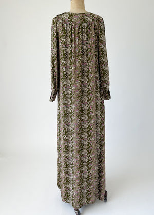 Vintage 1970s Oscar de la Renta Silk Maxi Dress