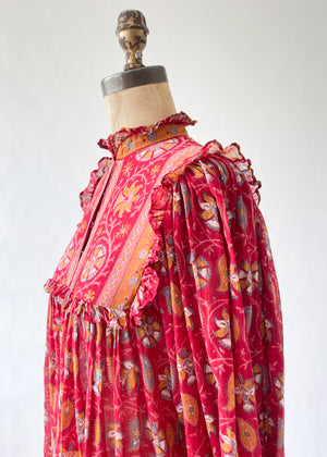 Vintage 1970s Ritu Kumar for Judith Ann Indian Cotton Dress
