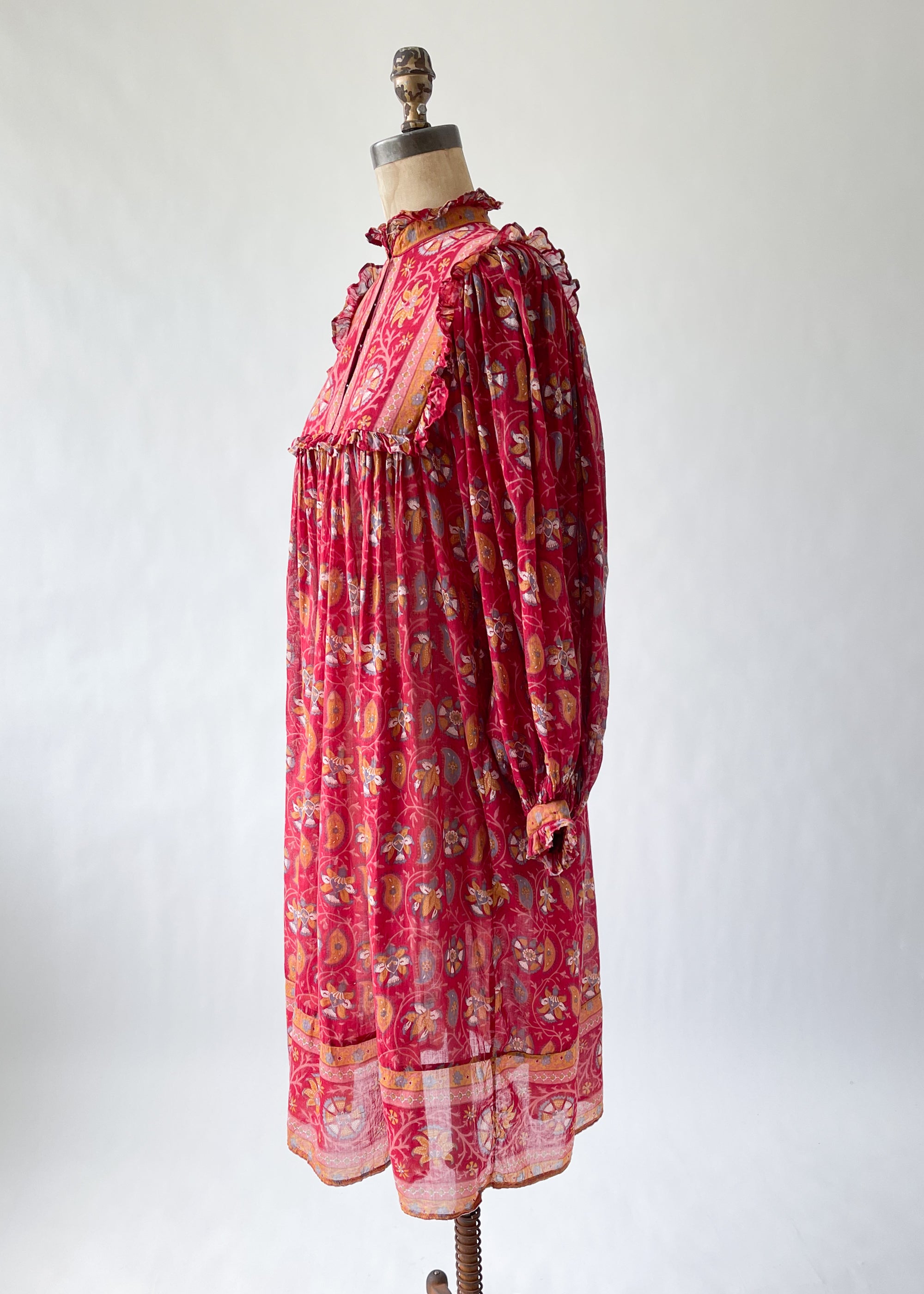 Vintage 1970s Ritu Kumar for Judith Ann Indian Cotton Dress