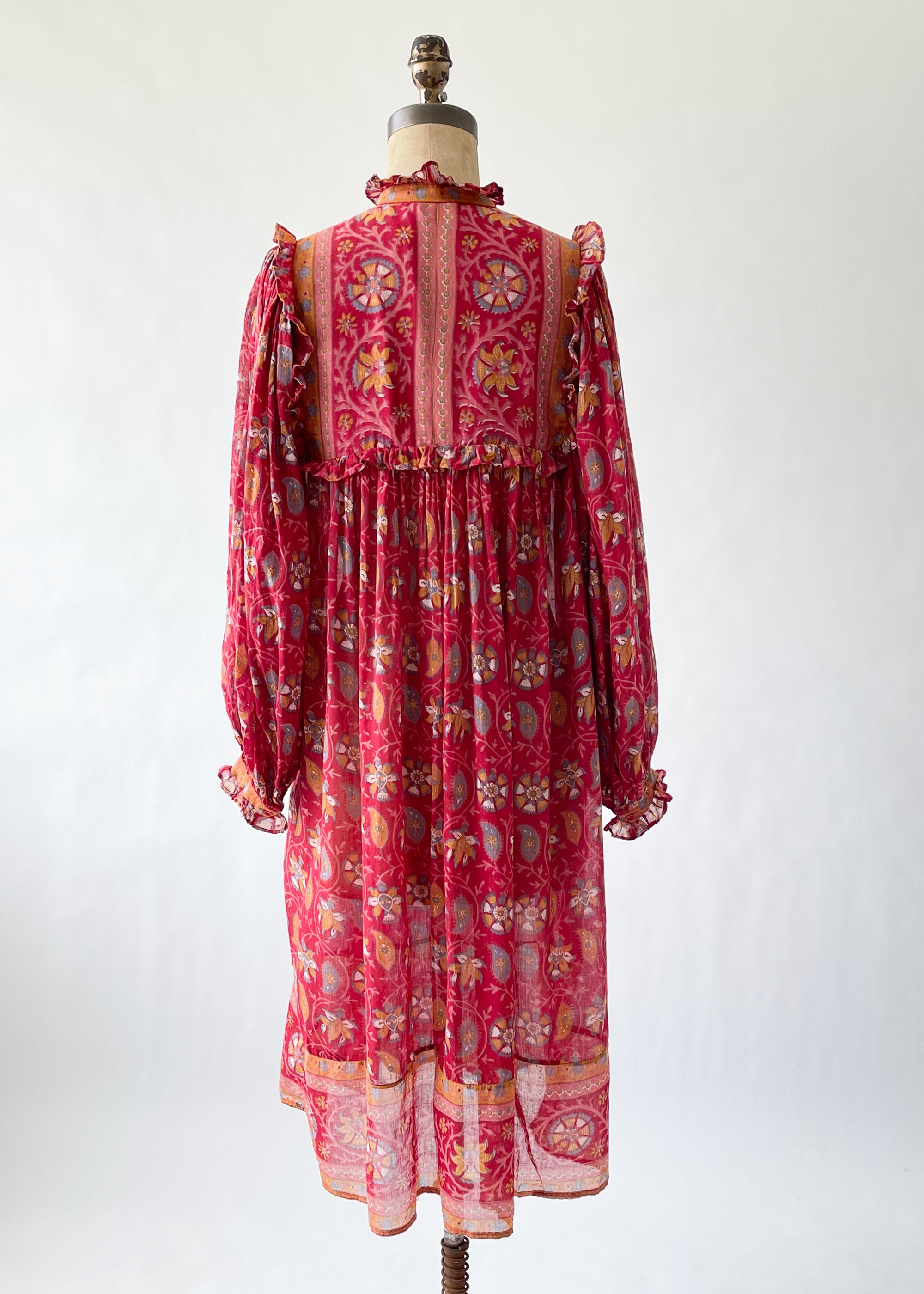 Vintage 1970s Ritu Kumar for Judith Ann Indian Cotton Dress