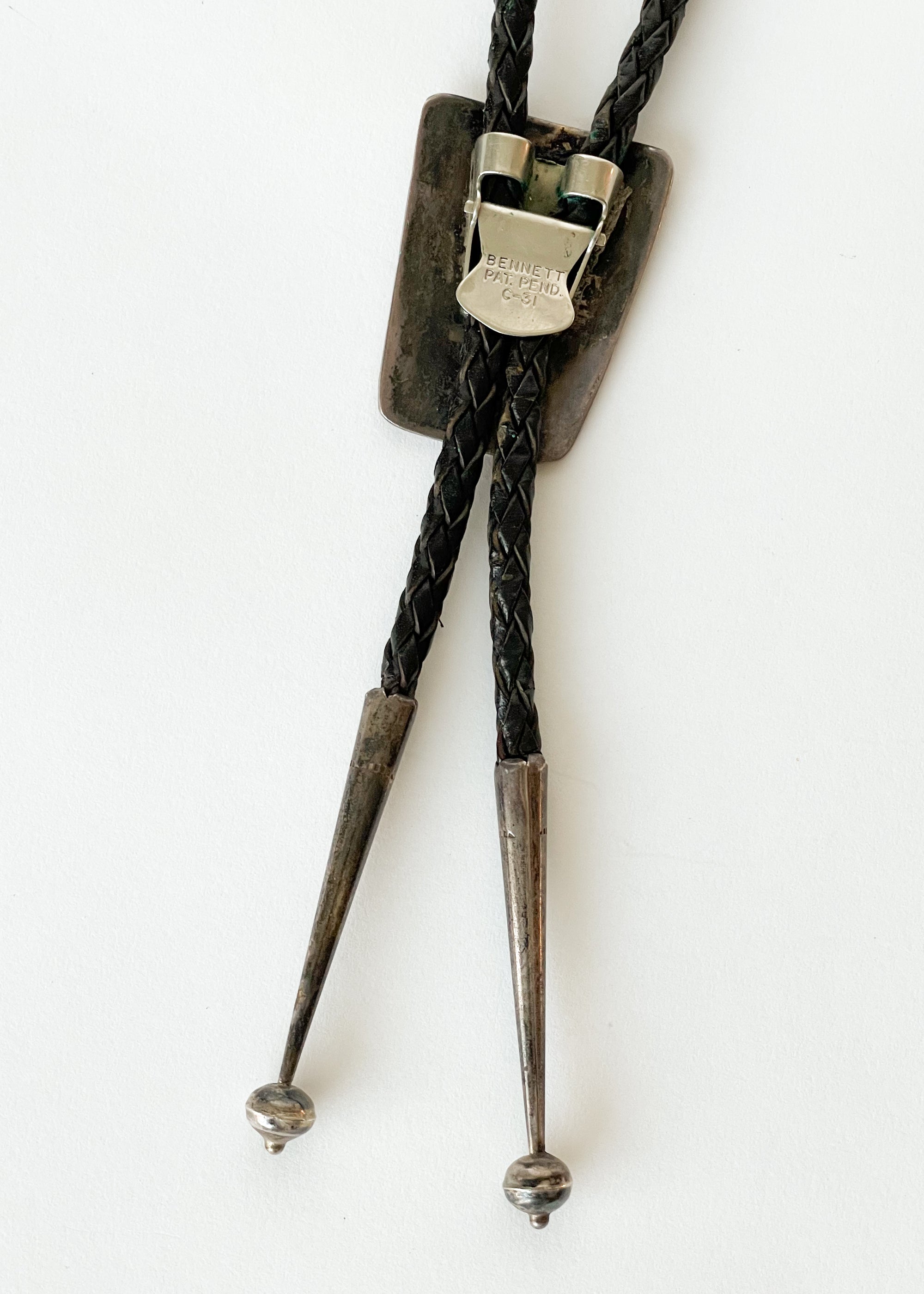 Vintage 1970s Silver Thunderbird Bolo Tie