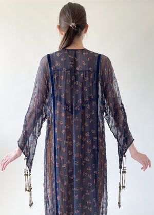Vintage 1970s Thea Porter Silk Caftan Dress