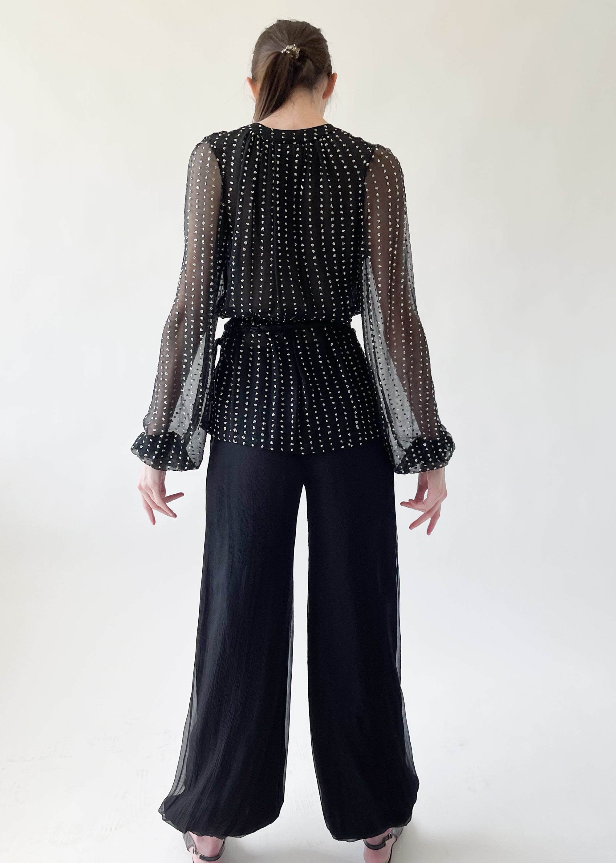 Vintage 1970s Thea Porter Silk Harem Pant Suit Set