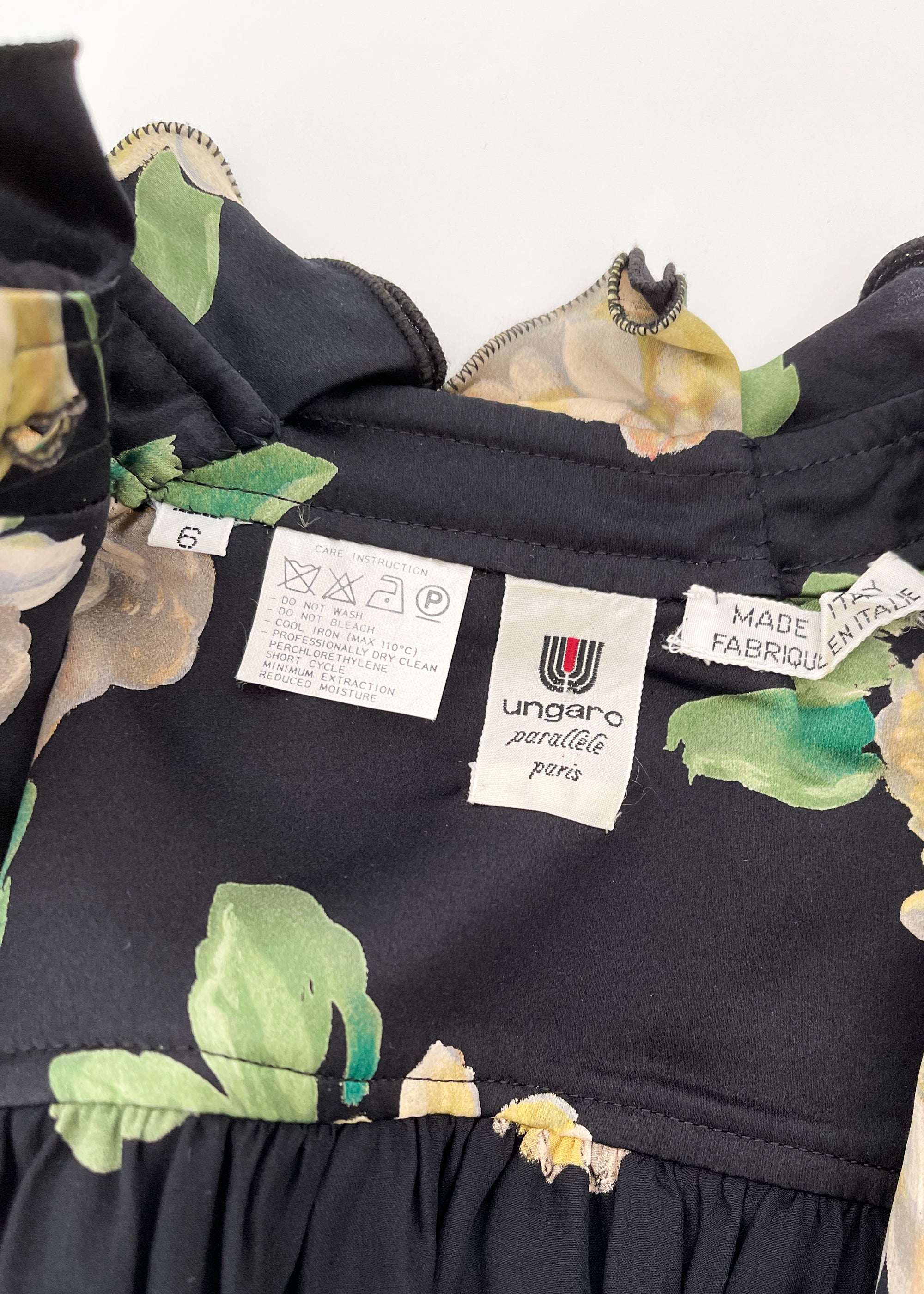 Vintage 1980s Ungaro Silk Floral Blouse
