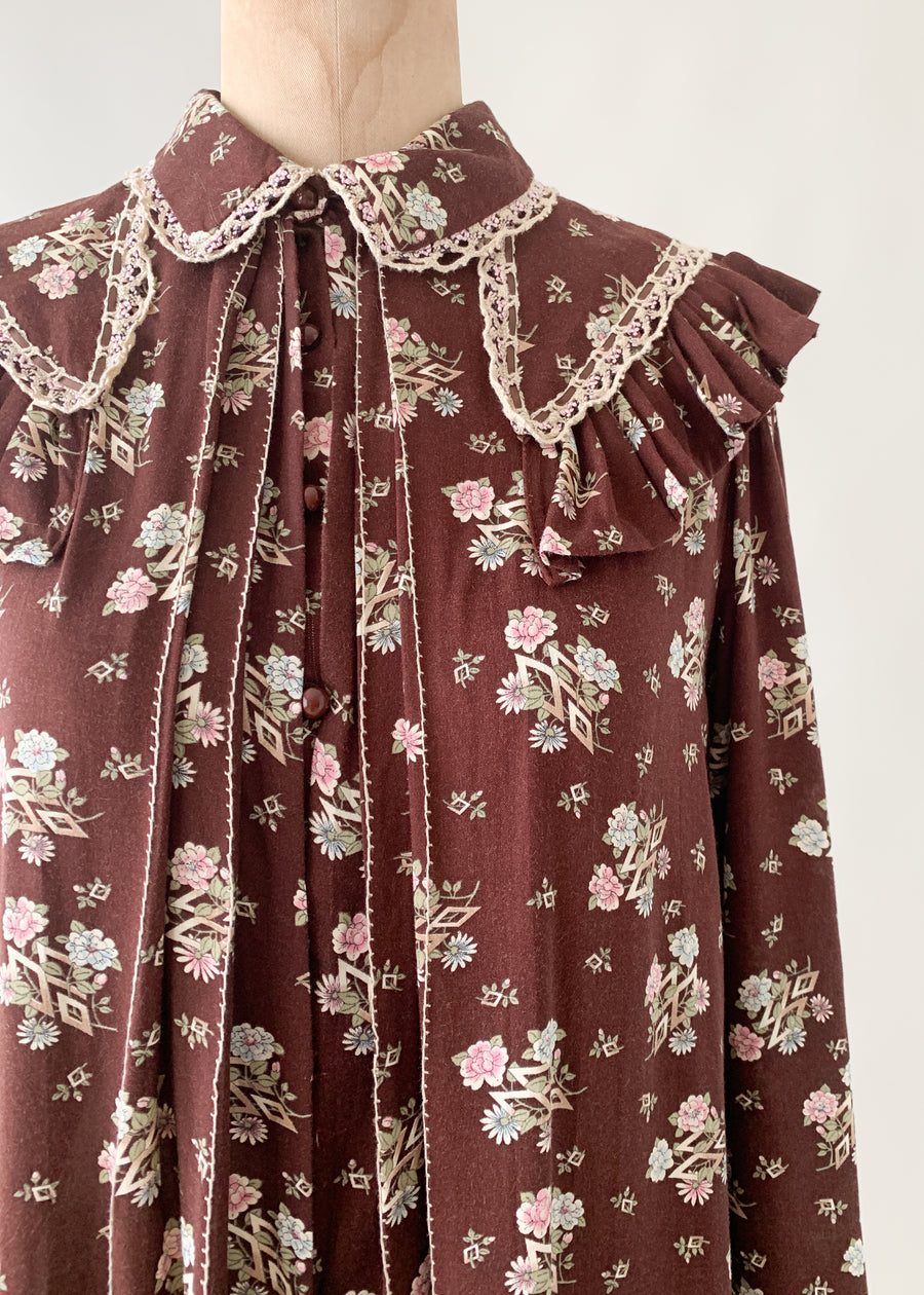 Vintage 1970s Victorian Style Dress