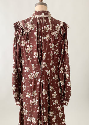 Vintage 1970s Victorian Style Dress