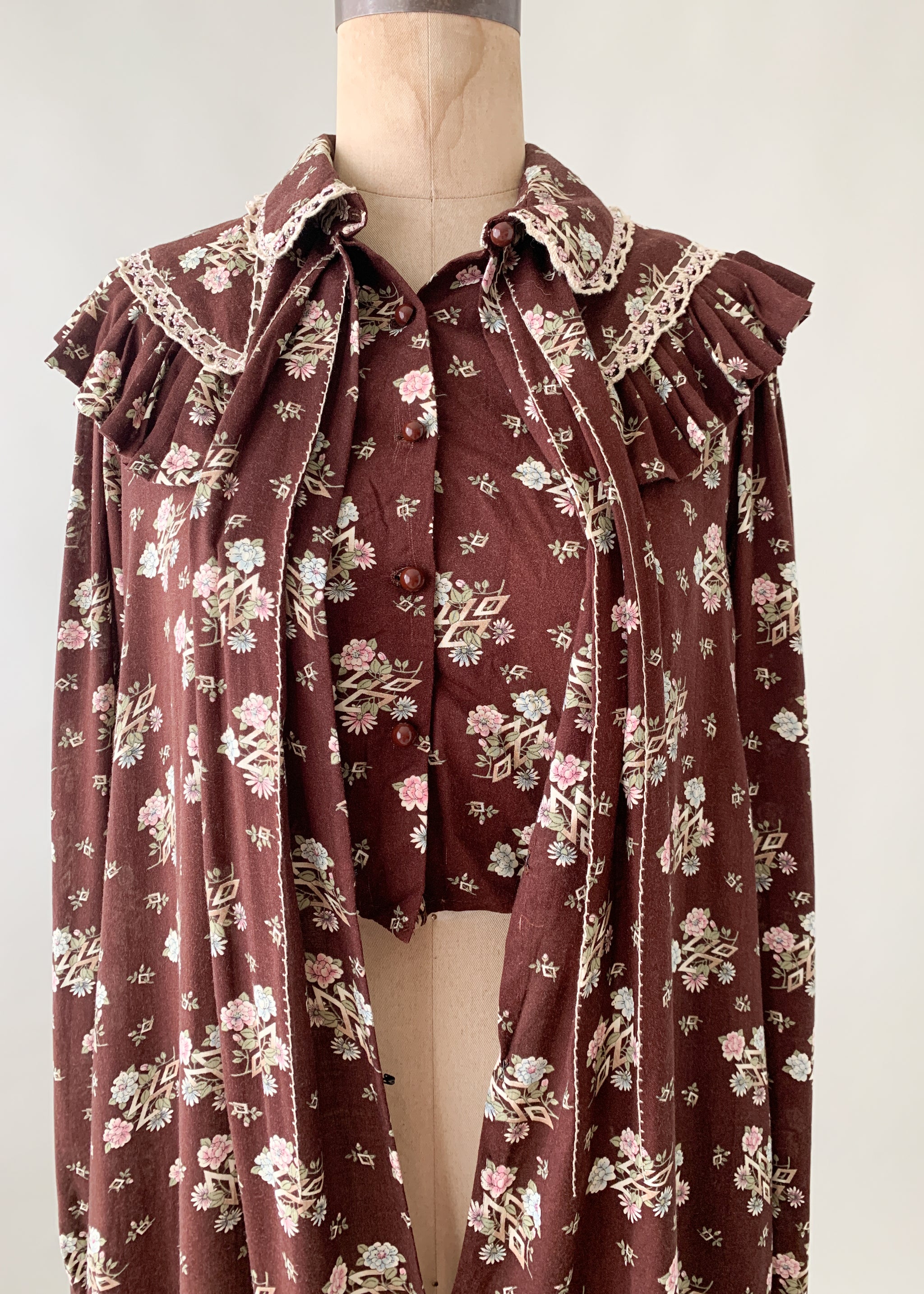 Vintage 1970s Victorian Style Dress