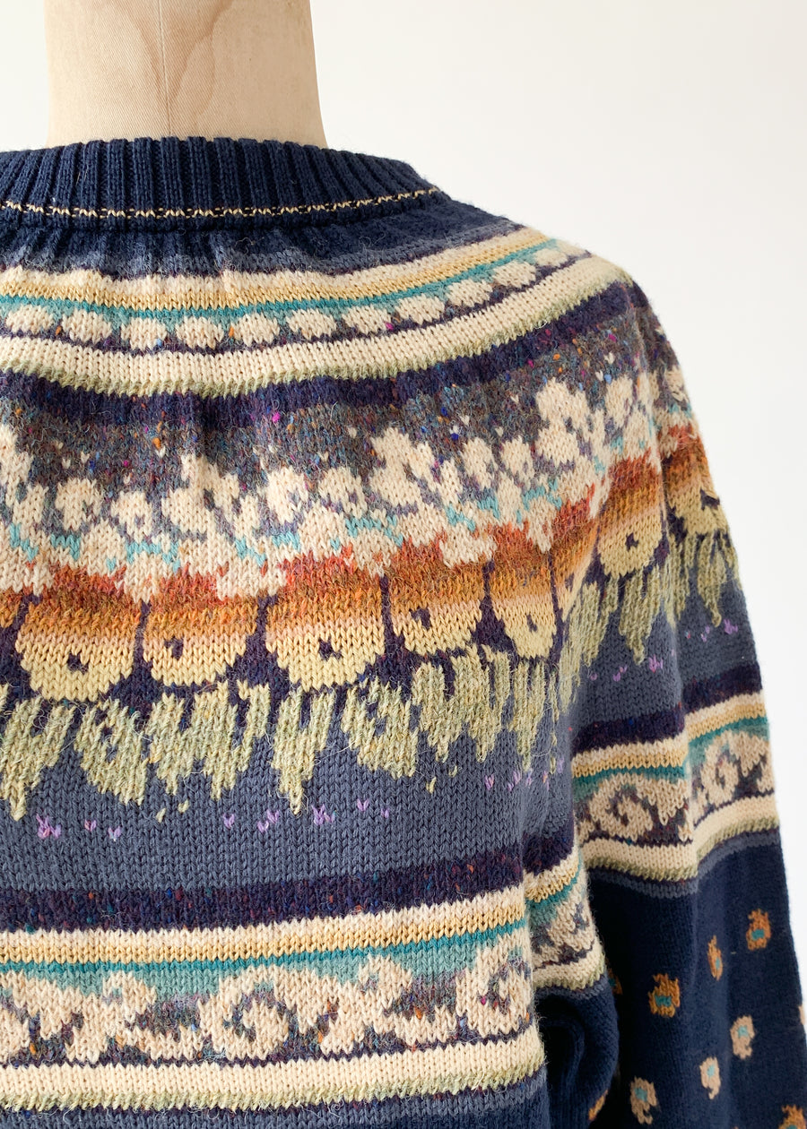 Vintage 1970s Welsh Handknit Sweater