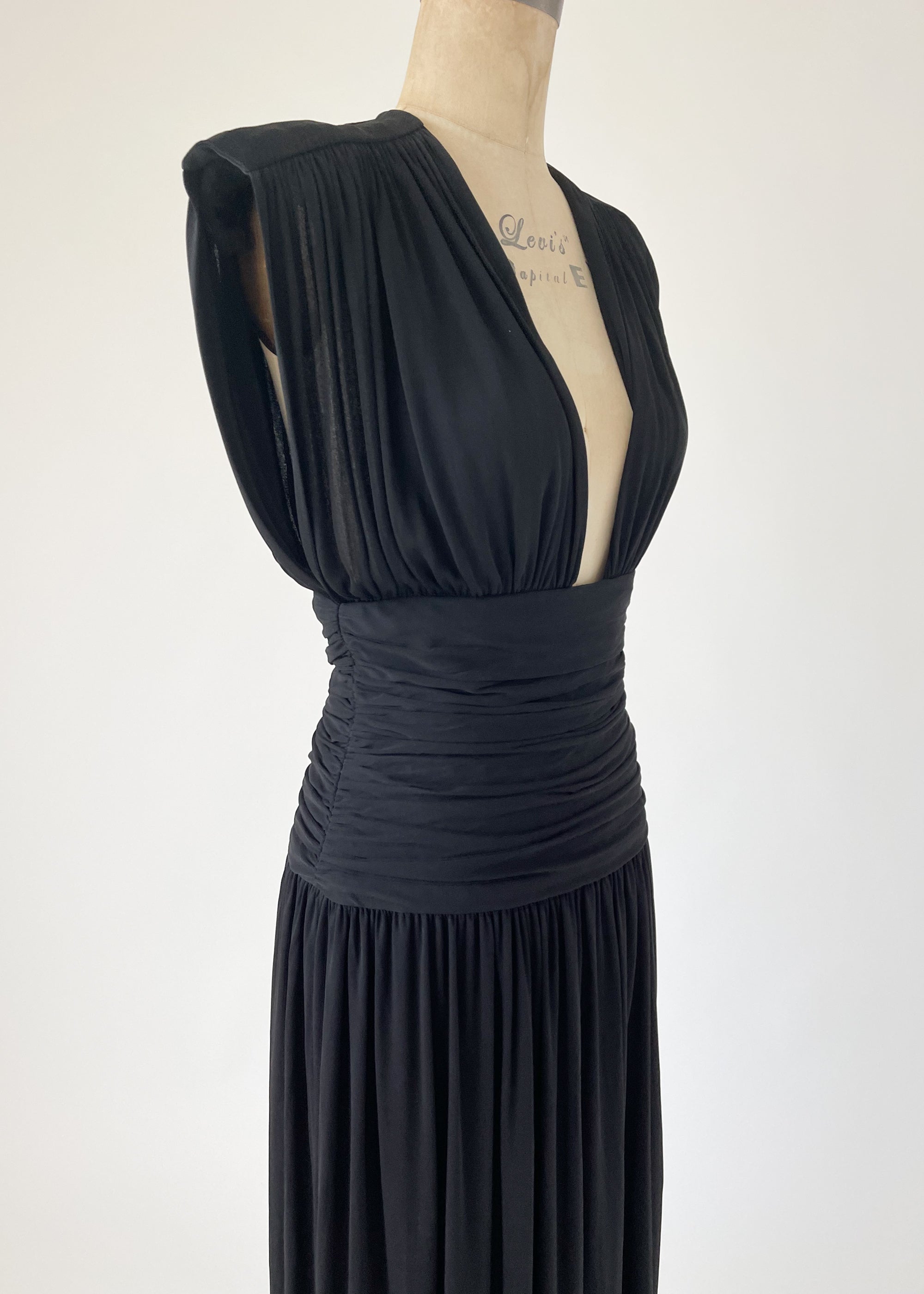 Vintage 1986 Yves Saint Laurent Black Evening Dress