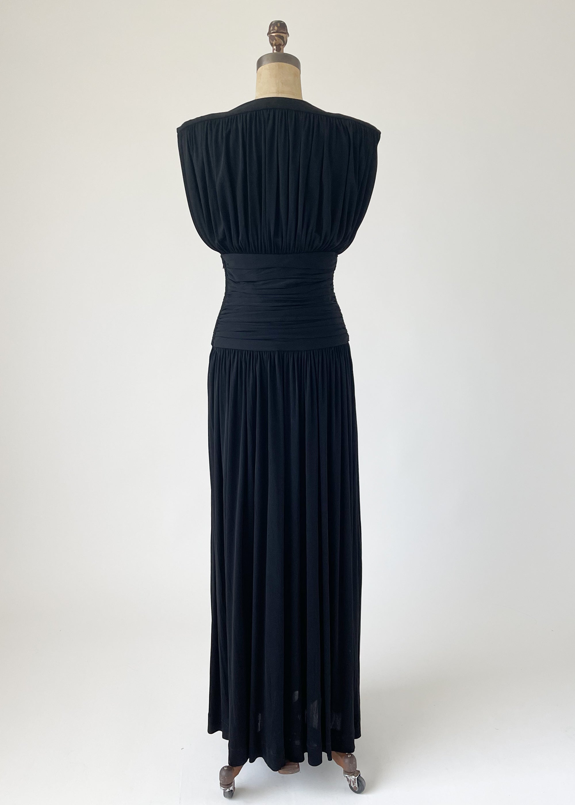 yves saint laurent black dress Vintage Womens Wool Lace Up Mini Size S / M 53% acetate Saint Laurent - Black Sequin