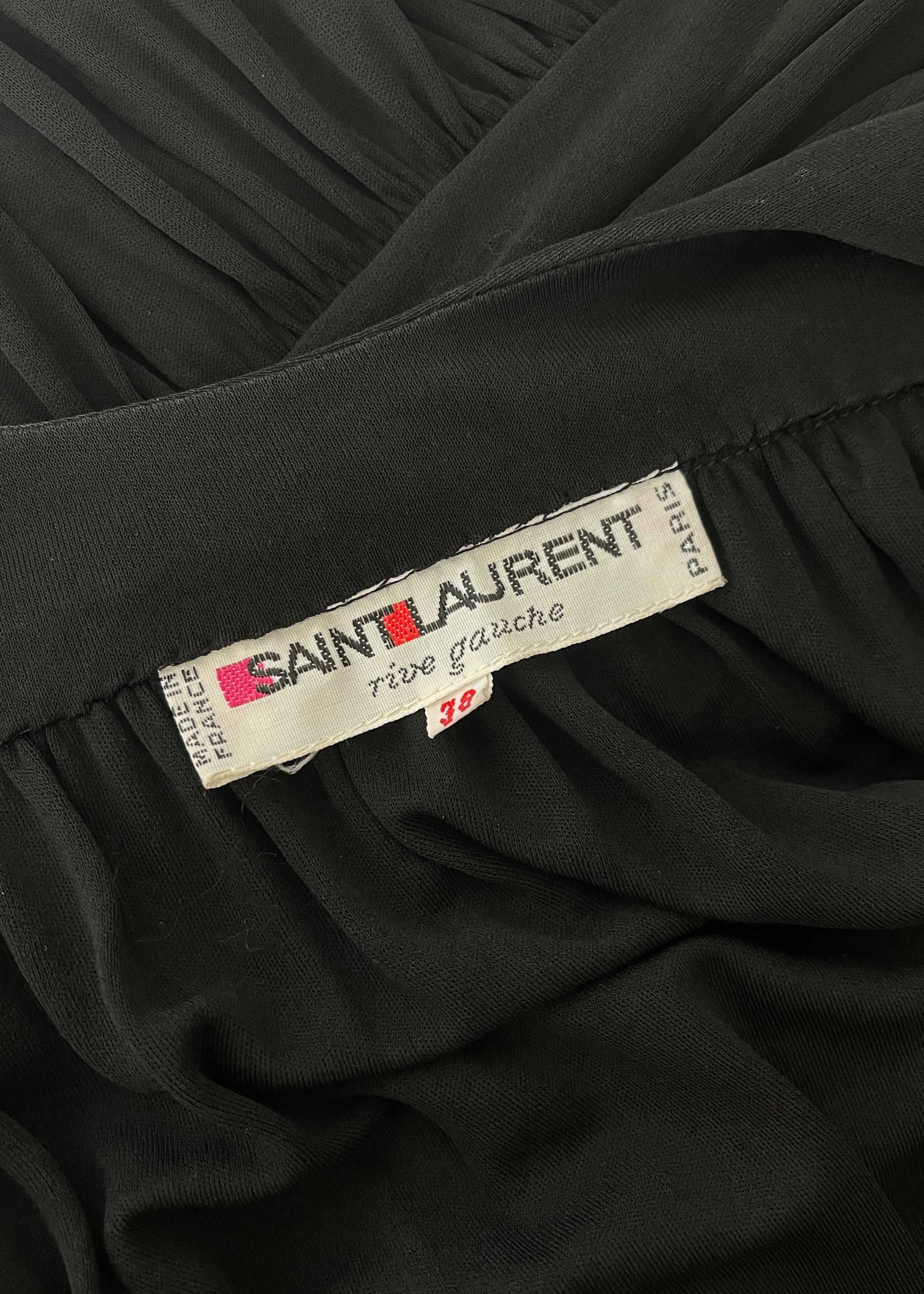 Vintage 1986 Yves Saint Laurent Black Evening Dress
