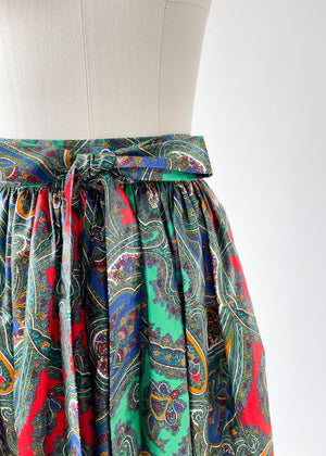 Vintage 1970s YSL Paisley Cotton Skirt