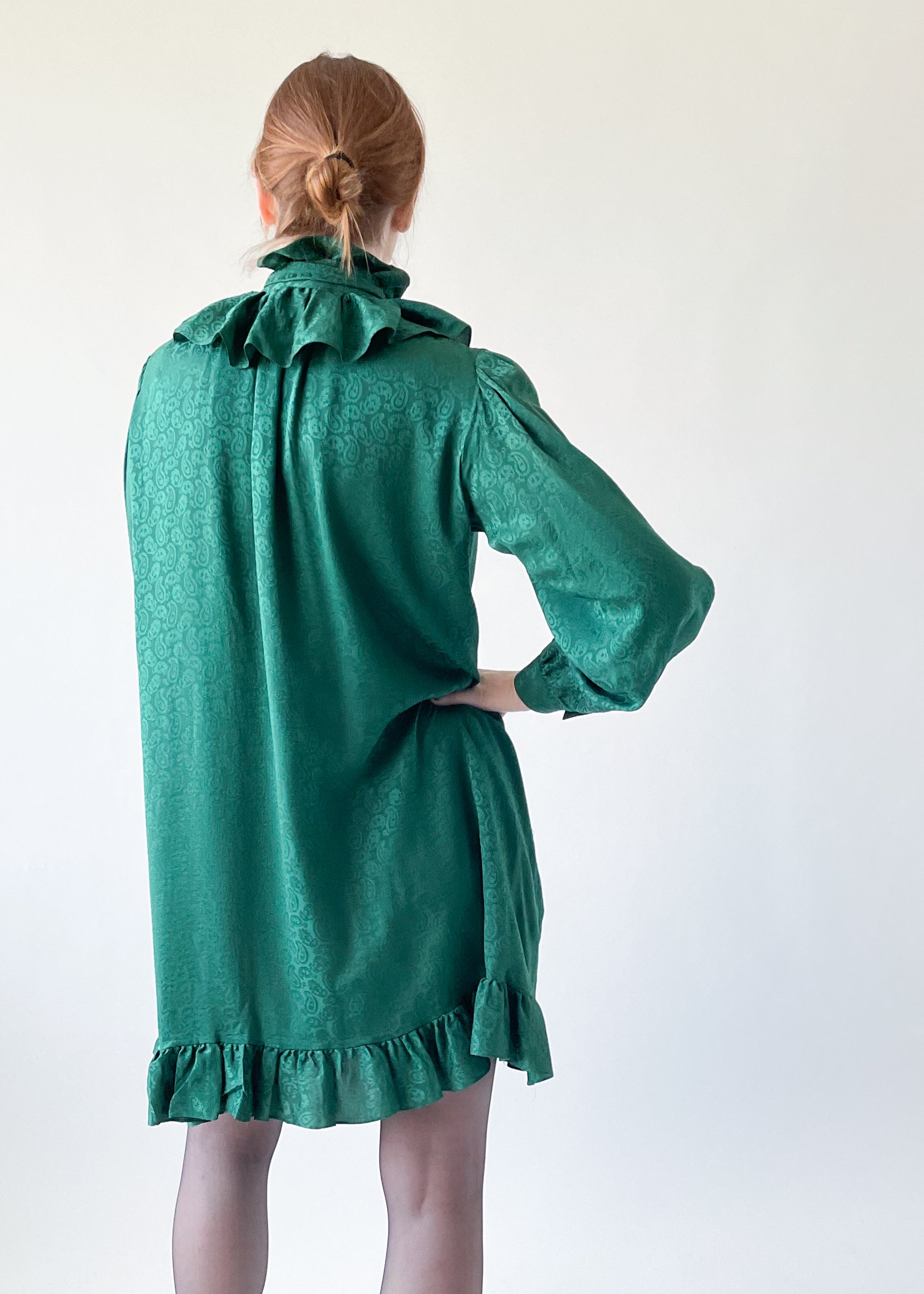 Vintage 1970s YSL Silk Ruffle Mini Dress - Raleigh Vintage Vintage 1970s YSL Silk Ruffle Mini Dress - Raleigh Vintage