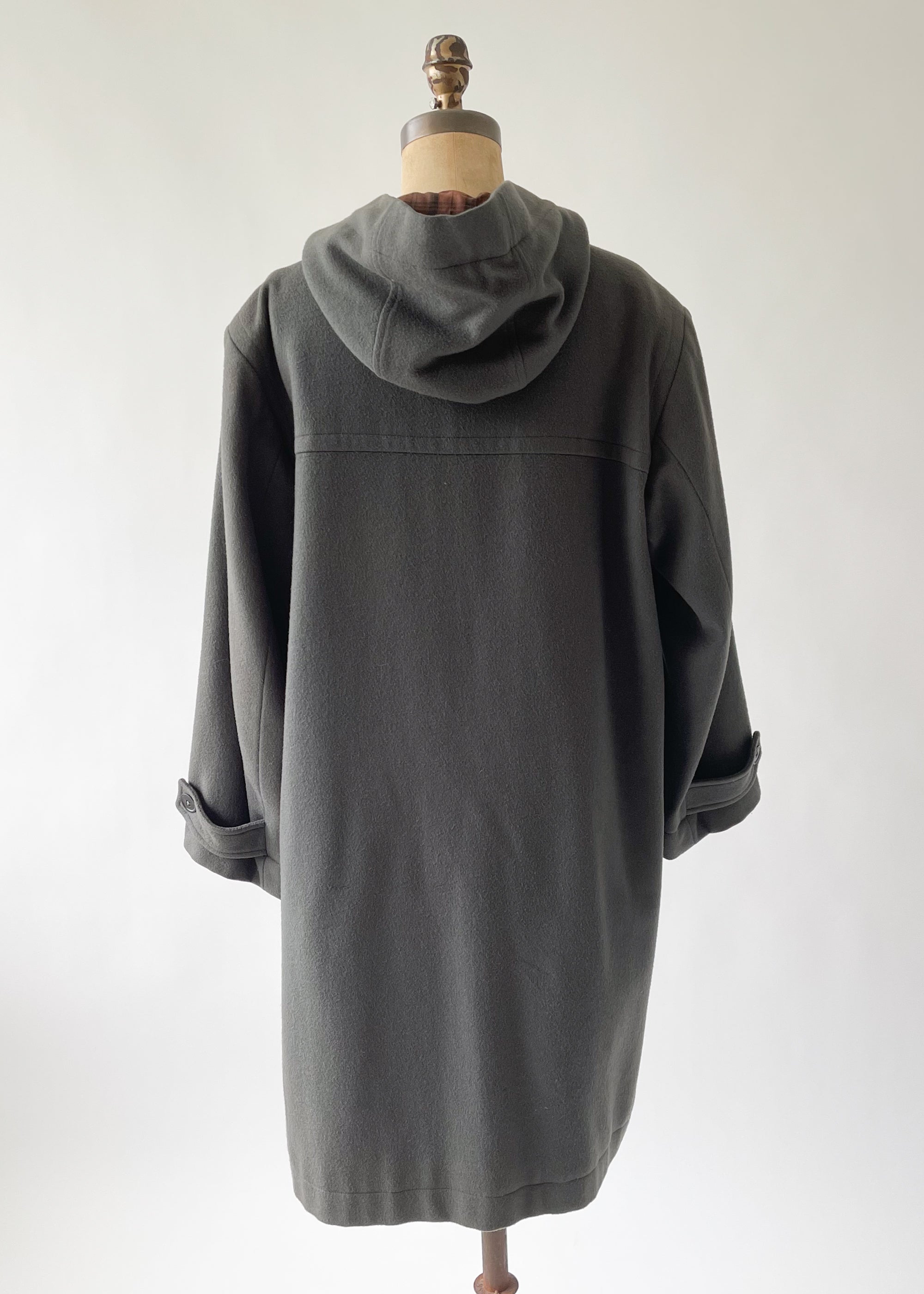 Vintage 1970s YSL Wool Hooded Duffle Coat