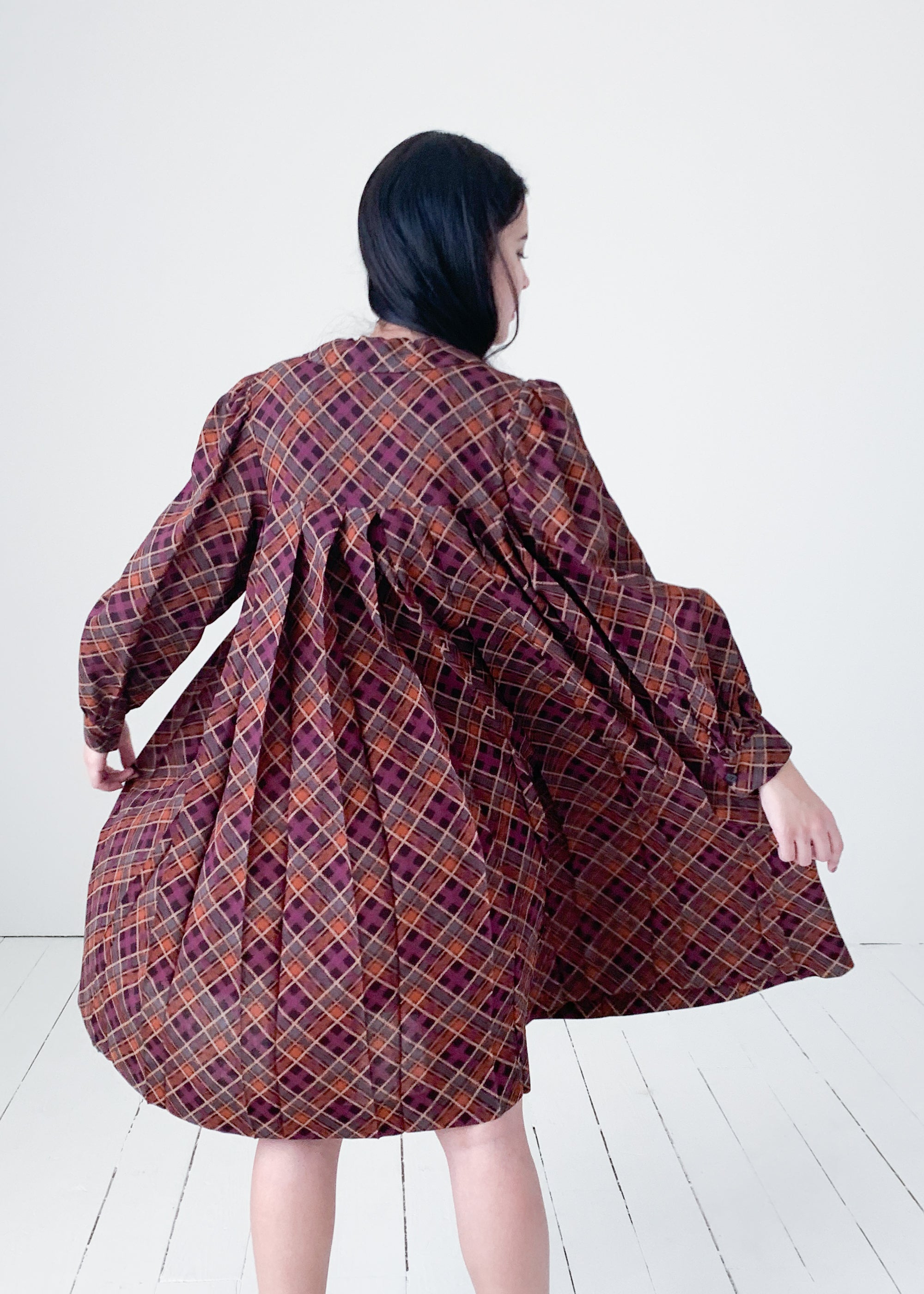 Vintage 1970s YSL Plaid Dress