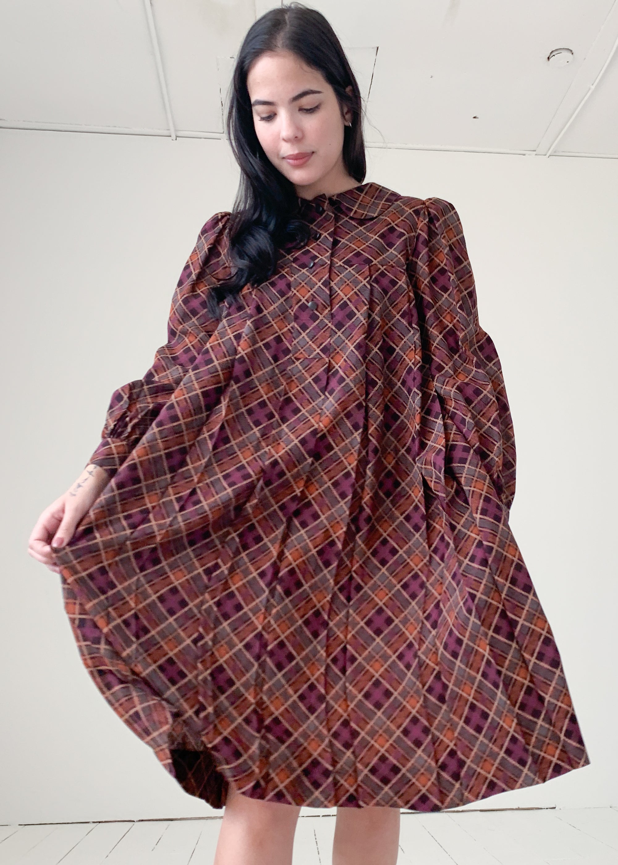 Vintage 1970s YSL Plaid Dress