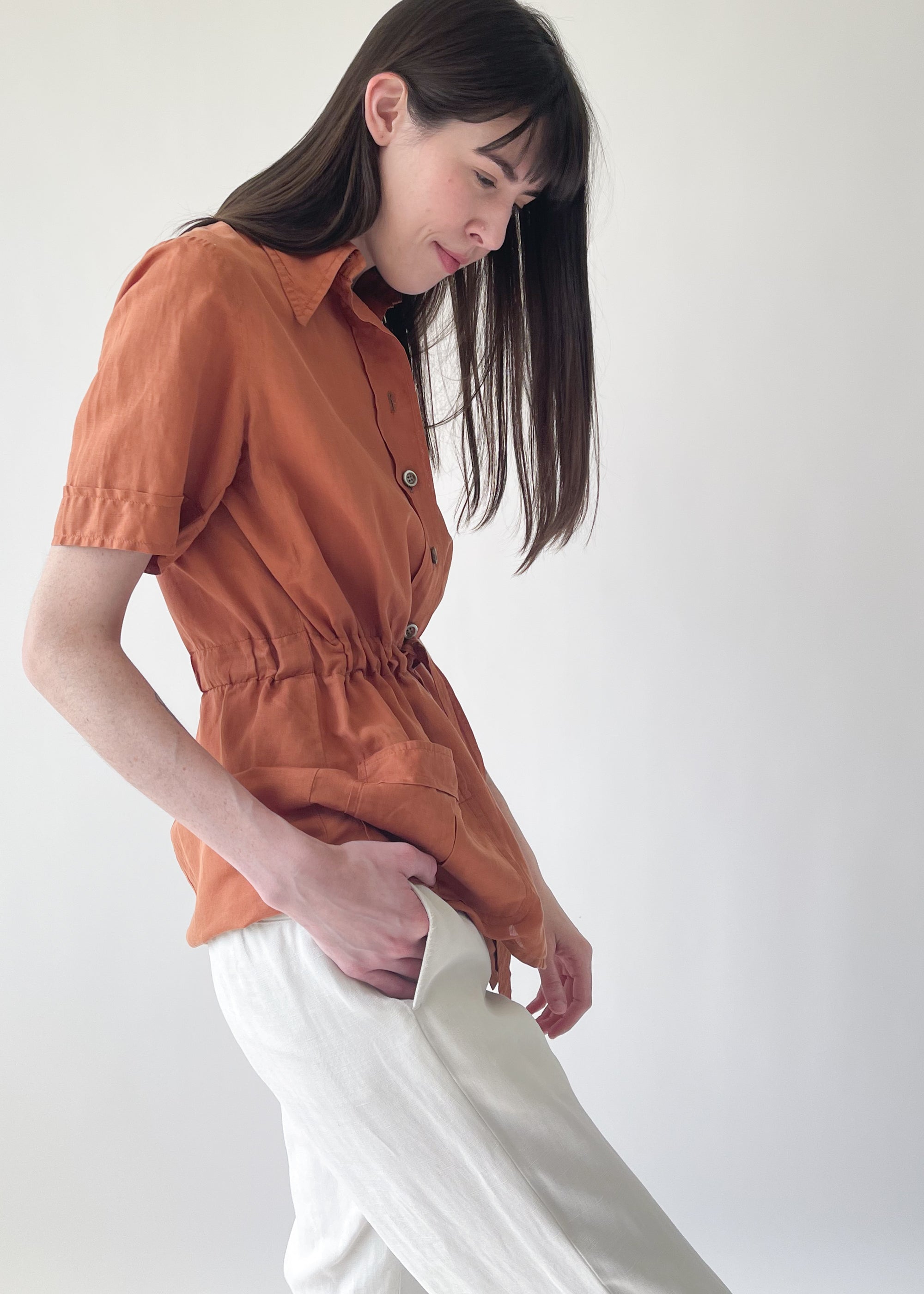 Vintage 1970s Sienna Belted Safari Shirt