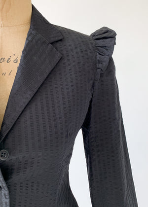 Vintage 1970s Black Taffeta Suit